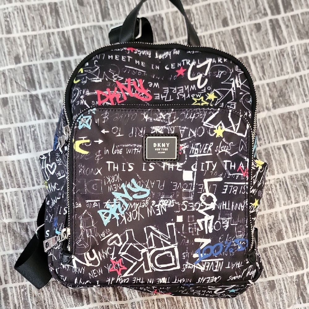 DKNY Black Urban Graffiti Backpack